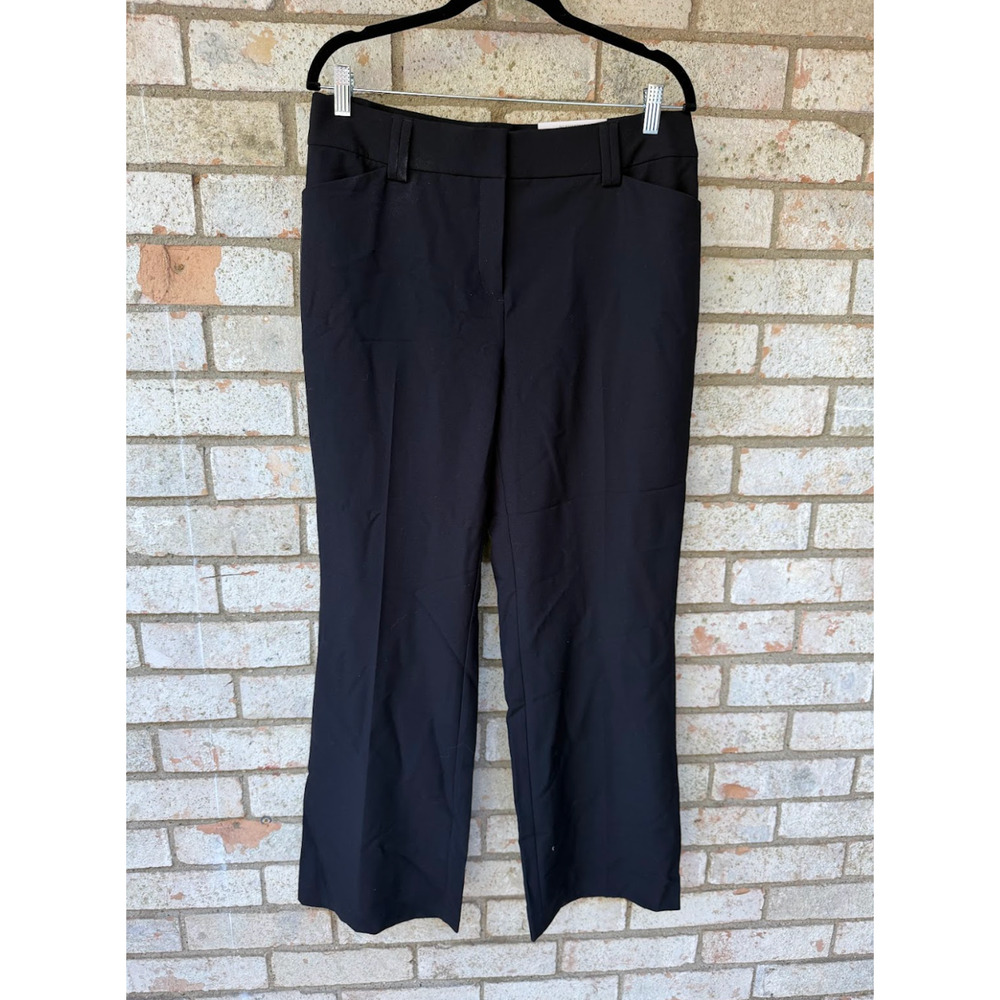 INC Essentials Women’s Deep Black Bootcut Mid-Rise Slacks Size 12 NWT